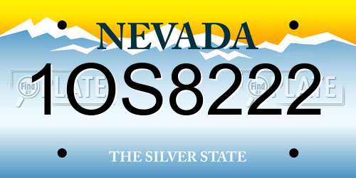 1OS8222 Nevada License Plate