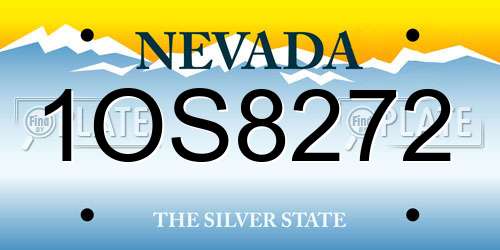 1OS8272 Nevada License Plate