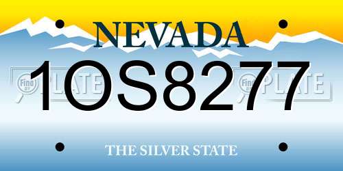 1OS8277 Nevada License Plate