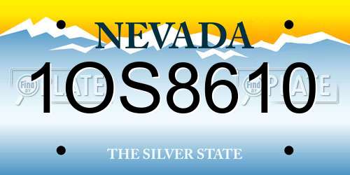 1OS8610 Nevada License Plate