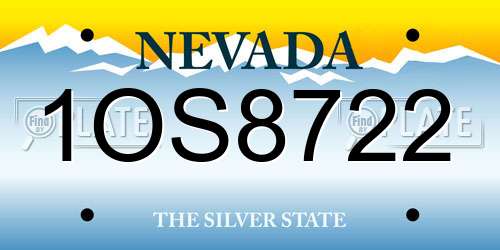1OS8722 Nevada License Plate