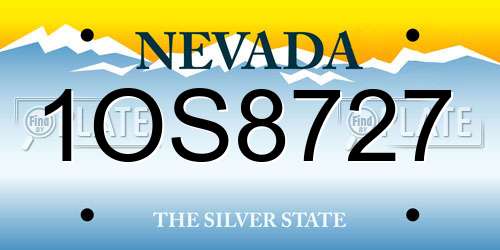1OS8727 Nevada License Plate