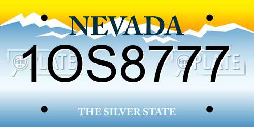 1OS8777 Nevada License Plate