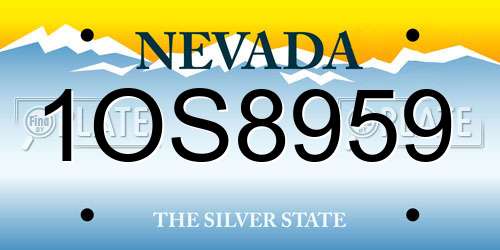 1OS8959 Nevada License Plate