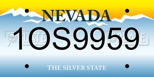 1OS9959 Nevada License Plate