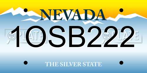 1OSB222 Nevada License Plate