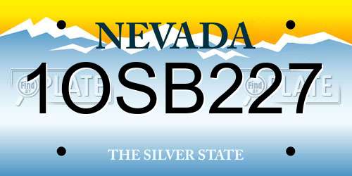 1OSB227 Nevada License Plate
