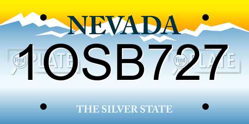 1OSB727 Nevada License Plate