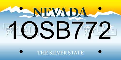 1OSB772 Nevada License Plate