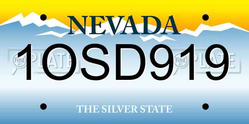 1OSD919 Nevada License Plate