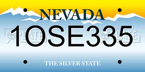 1OSE335 Nevada License Plate