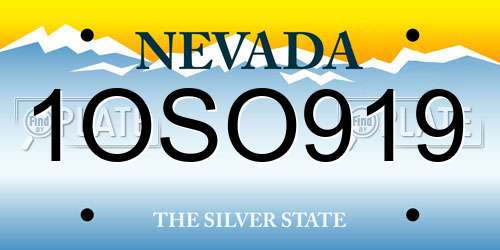 1OSO919 Nevada License Plate