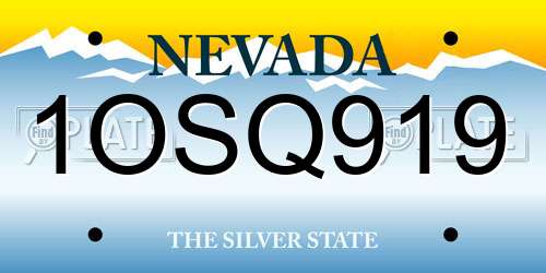 1OSQ919 Nevada License Plate
