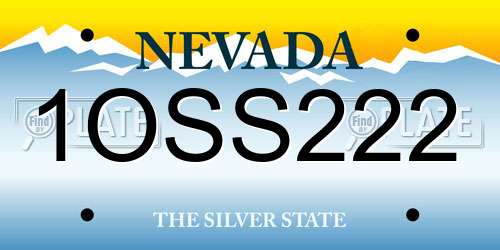 1OSS222 Nevada License Plate