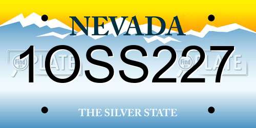 1OSS227 Nevada License Plate