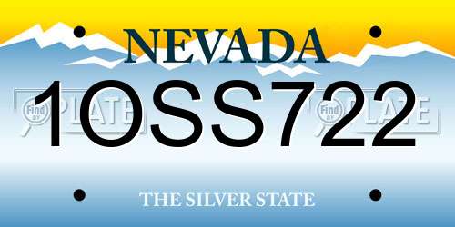1OSS722 Nevada License Plate