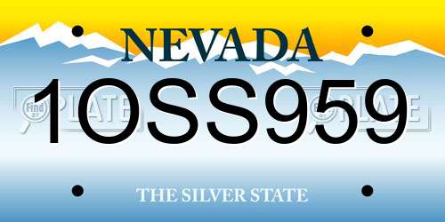 1OSS959 Nevada License Plate
