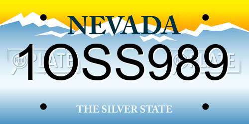 1OSS989 Nevada License Plate