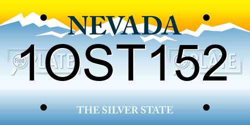 1OST152 Nevada License Plate