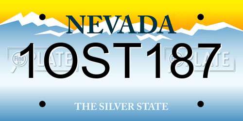 1OST187 Nevada License Plate
