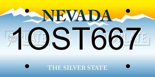 1OST667 Nevada License Plate