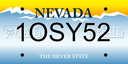 1OSY52 Nevada License Plate