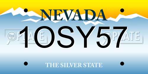1OSY57 Nevada License Plate