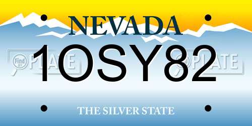 1OSY82 Nevada License Plate