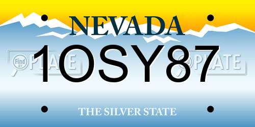 1OSY87 Nevada License Plate