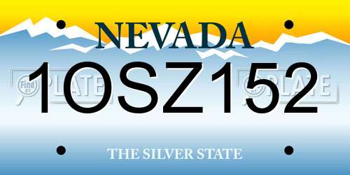 1OSZ152 Nevada License Plate