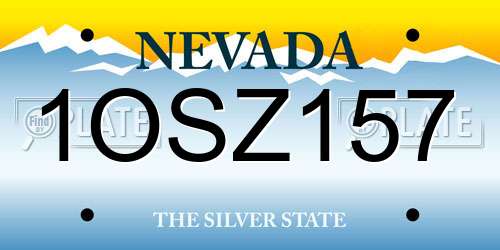 1OSZ157 Nevada License Plate