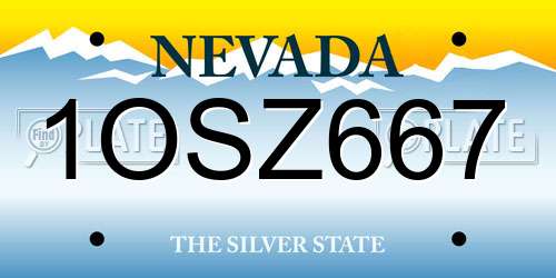 1OSZ667 Nevada License Plate