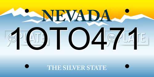 1OTO471 Nevada License Plate