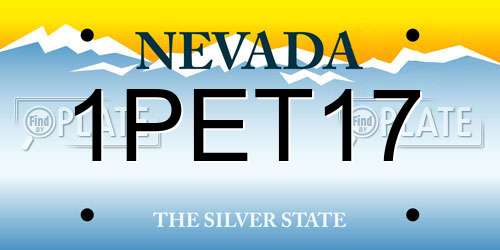 1PET17 Nevada License Plate