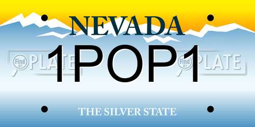 1POP1 Nevada License Plate