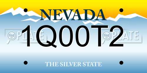 1Q00T2 Nevada License Plate