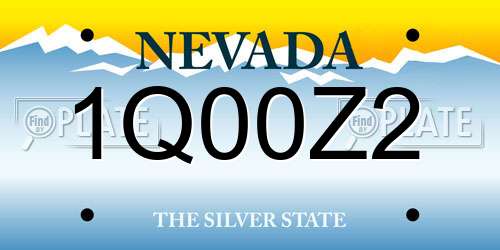 1Q00Z2 Nevada License Plate