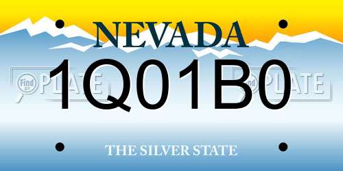 1Q01B0 Nevada License Plate