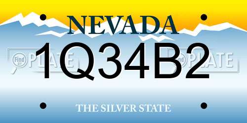 1Q34B2 Nevada License Plate