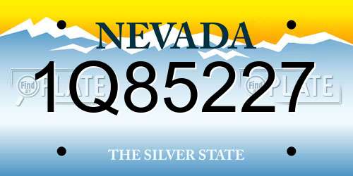 1Q85227 Nevada License Plate