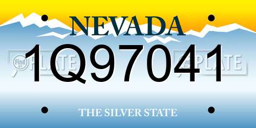 1Q97041 Nevada License Plate