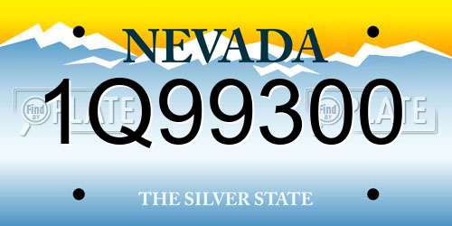 1Q99300 Nevada License Plate