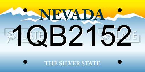1QB2152 Nevada License Plate