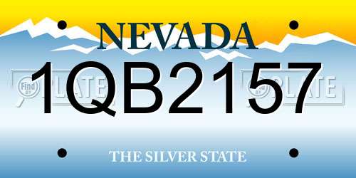 1QB2157 Nevada License Plate