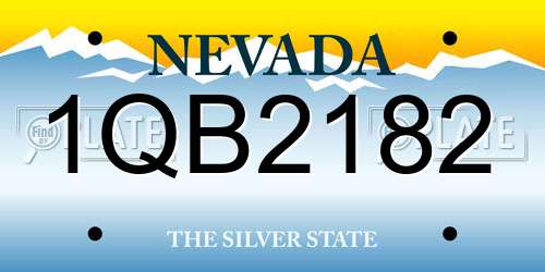1QB2182 Nevada License Plate