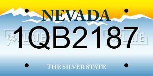 1QB2187 Nevada License Plate