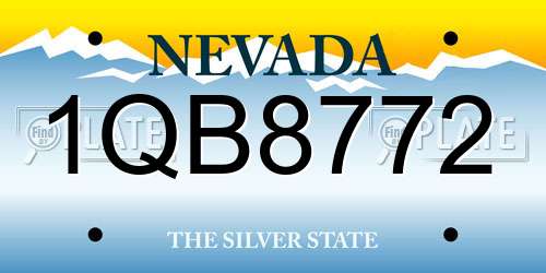 1QB8772 Nevada License Plate