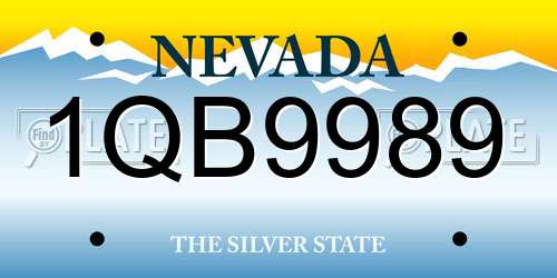 1QB9989 Nevada License Plate