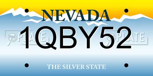 1QBY52 Nevada License Plate