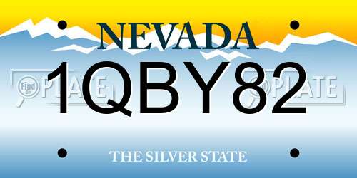 1QBY82 Nevada License Plate